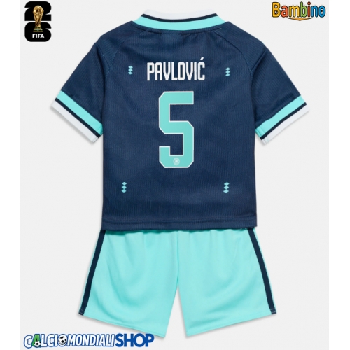 Maglie da calcio Germania Aleksandar Pavlovic #5 Seconda Maglia Bambino Mondiali 2026  Manica Corta + Pantaloni corti)